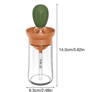 Botol Wadah Minyak Kaca Dengan Kuas Silikon 2 In 1