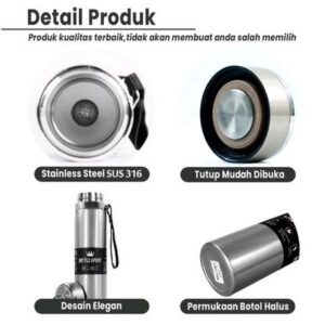 Termos Air Panas 800ML Vacuum Cup Tumbler Botol Minum Panas Dingin Stainless Steel - Gambar 5